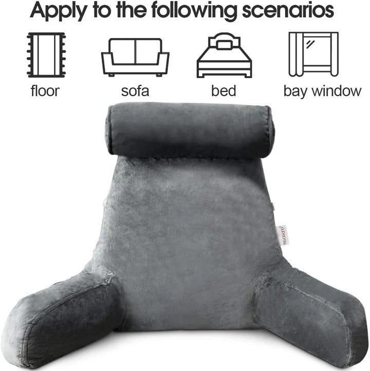 Ergonomic Reading Pillow with Armrests - Ultimate Comfort for Bed & Sofa