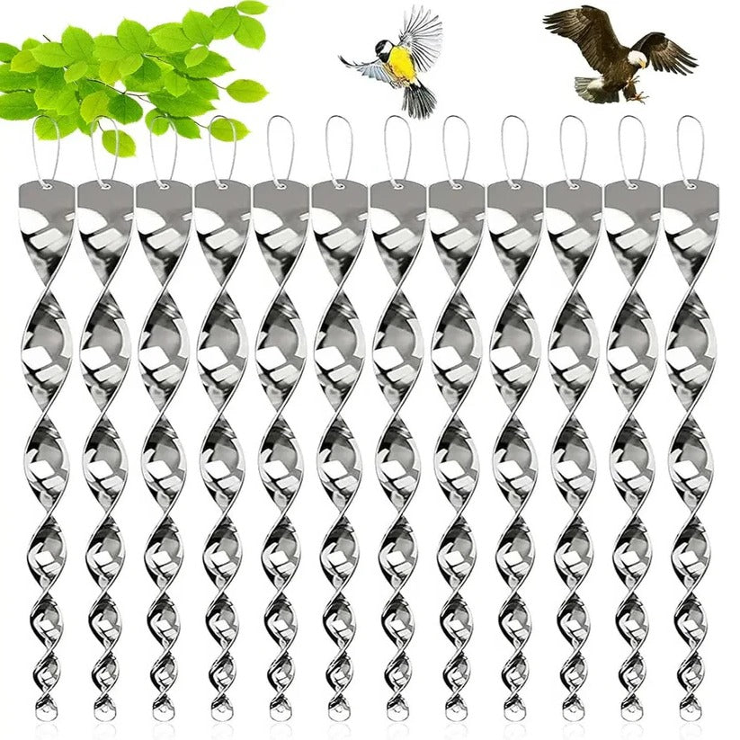 Spiral Reflective Bird Repeller Rod - Effective Outdoor Bird Control Solution