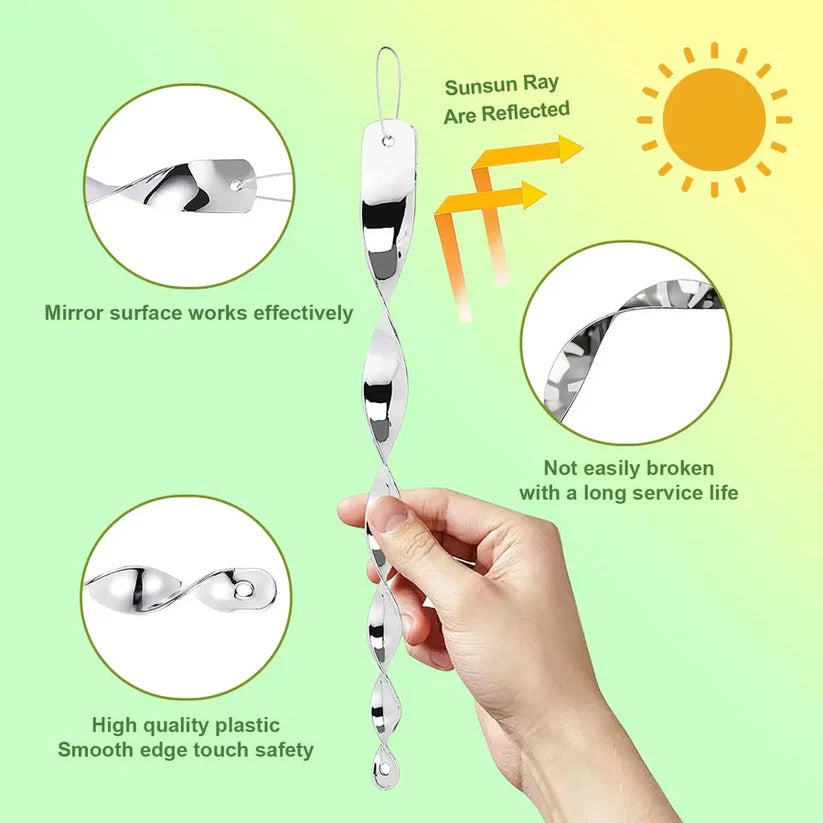 Spiral Reflective Bird Repeller Rod - Effective Outdoor Bird Control Solution