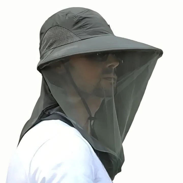 Premium Outdoor Wide Brim Hat with Mesh Netting for Ultimate Sun and Insect Protection - Ideal for Hiking, Fishing, and Camping