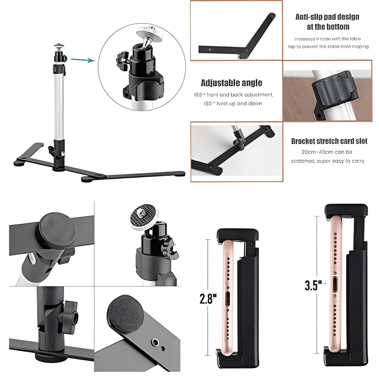 Adjustable LED Ring Light Tripod Set for Professional Photography & Video Recording - Perfect for Makeup, Live Streaming, and Vlogging