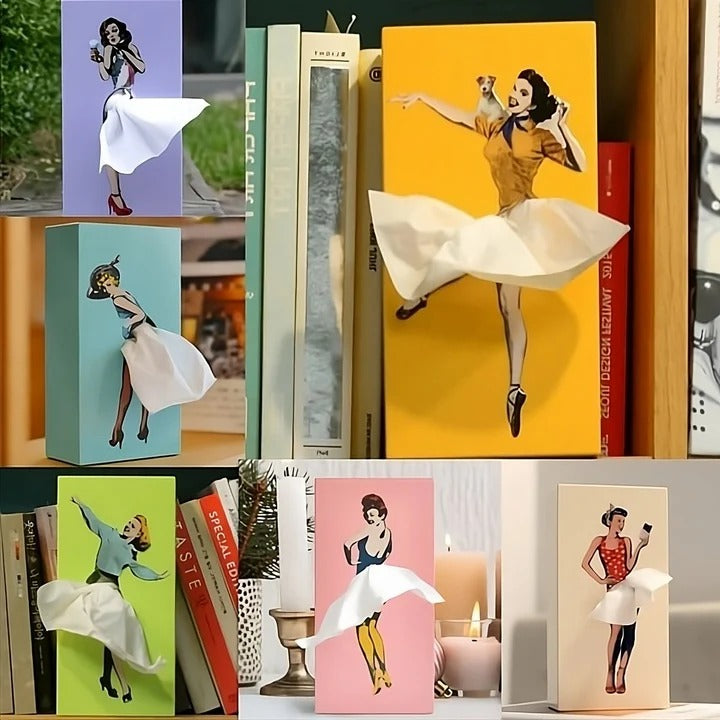 Creative Flying Skirt Tissue Holder - Stylish Tissue Dispenser for Living Room & Office Decor