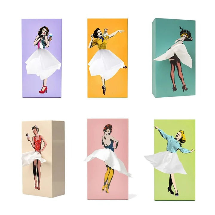 Creative Flying Skirt Tissue Holder - Stylish Tissue Dispenser for Living Room & Office Decor
