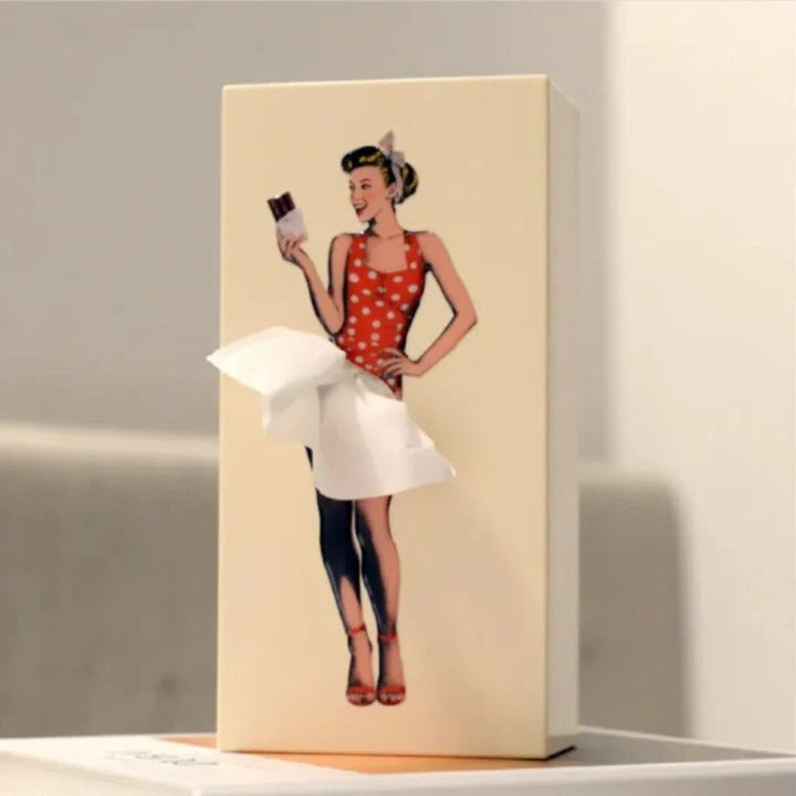 Creative Flying Skirt Tissue Holder - Stylish Tissue Dispenser for Living Room & Office Decor