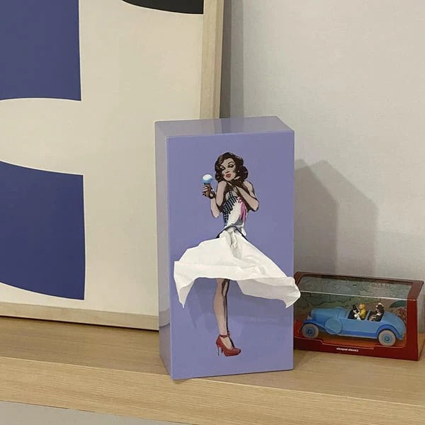 Creative Flying Skirt Tissue Holder - Stylish Tissue Dispenser for Living Room & Office Decor
