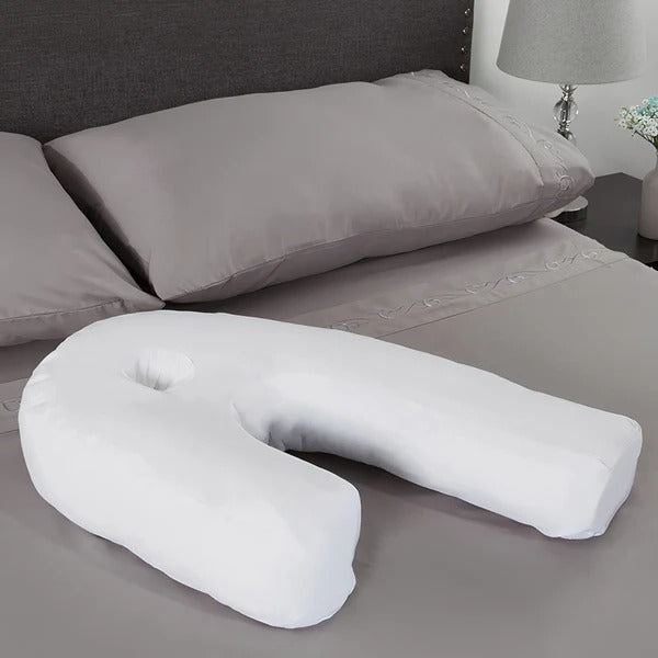 Ergonomic Side Sleeper Pillow - Soft Memory Foam with Ear Hole Support for Ultimate Comfort