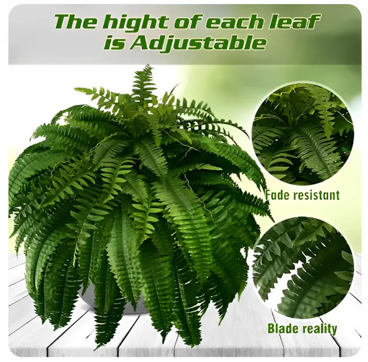 Realistic Decorative Artificial Boston Fern - Perfect for Porch & Balcony Display - Lifelike Greenery for Home Decor