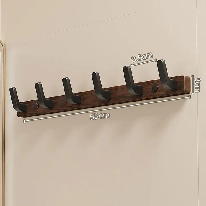 Rustic Wall-Mounted Coat Organizer - Stylish Wood & Metal Design for Entryway Storage