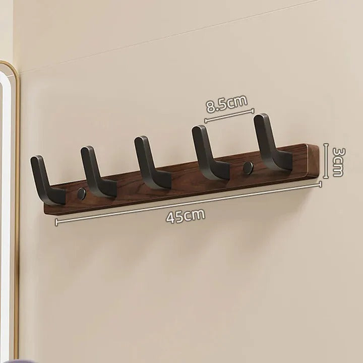 Rustic Wall-Mounted Coat Organizer - Stylish Wood & Metal Design for Entryway Storage