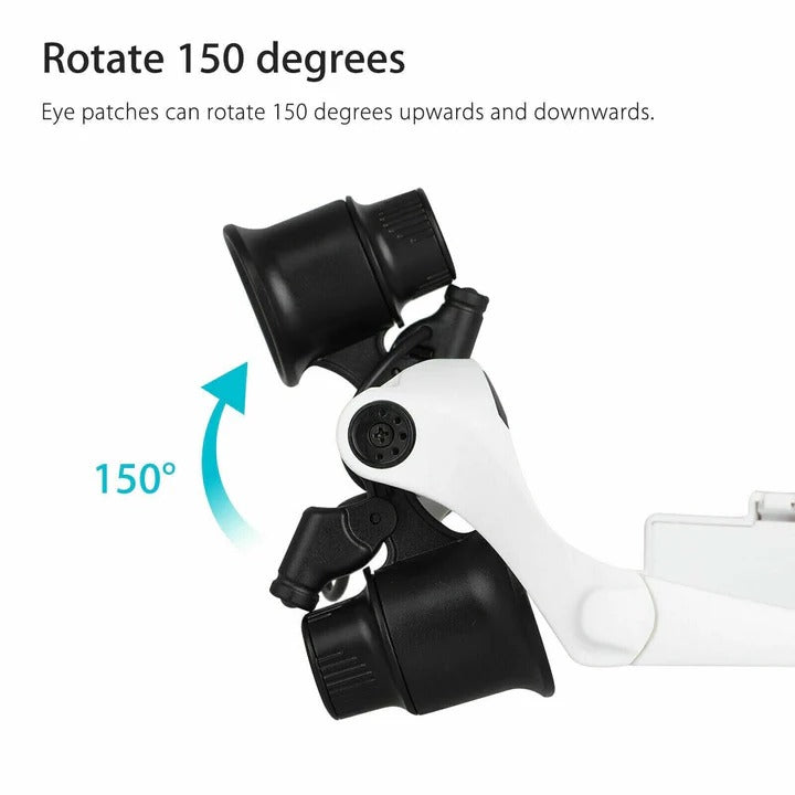 LED Headband Magnifier - Hands-Free Magnifying Glass for Crafts, Jewelry Making & Detailed Work