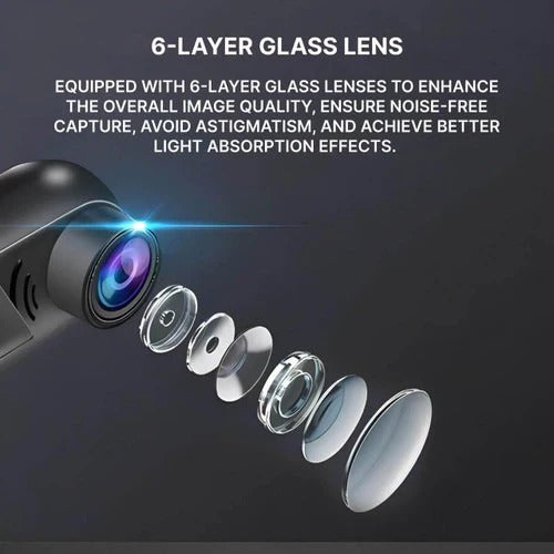 Ultra HD Car Dash Cam with Motion Detection & Night Vision - 170° Wide Angle Surveillance Camera