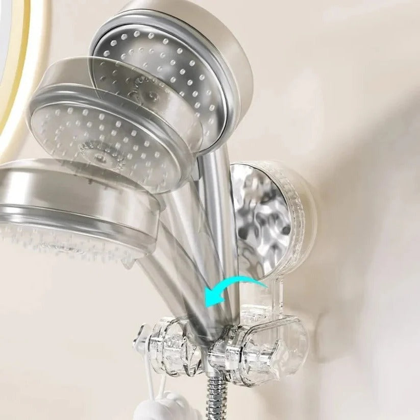 Adjustable Rotatable Shower Head Mount - Tool-Free Suction Holder for Easy Installation