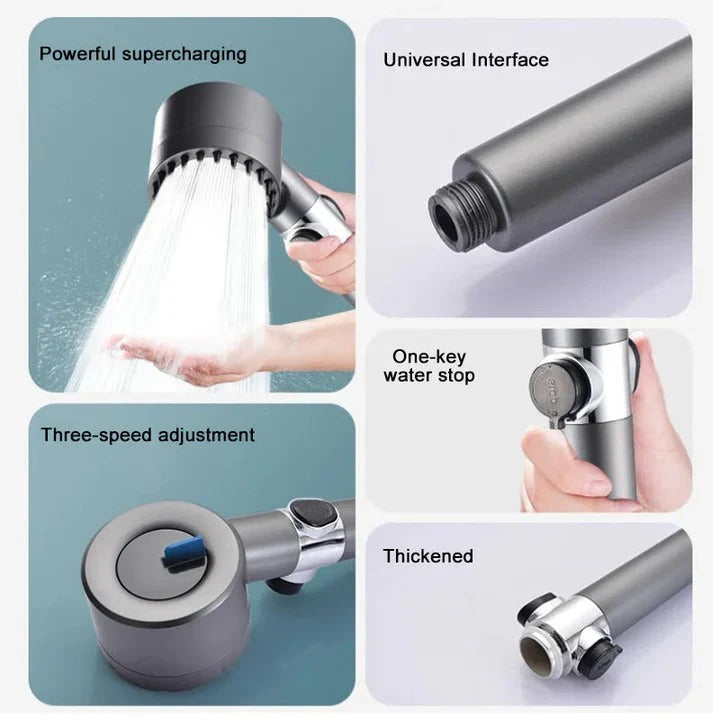 High-Pressure Power Rinse Shower Head - Easy-Mount Water Saver for Ultimate Shower Experience
