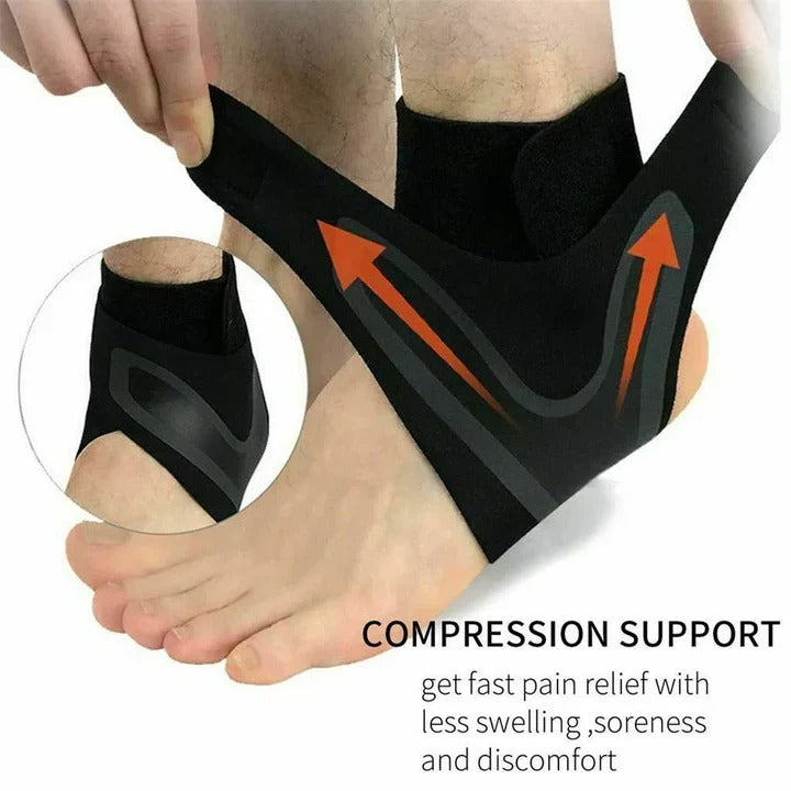 Adjustable Compression Ankle Support Wrap - Stabilizing Sleeve for Injury Recovery & Comfort