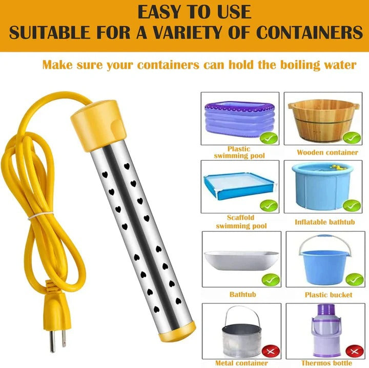 Portable Electric Immersion Water Heater - Fast Heating for Home Use, Compact & Energy Efficient