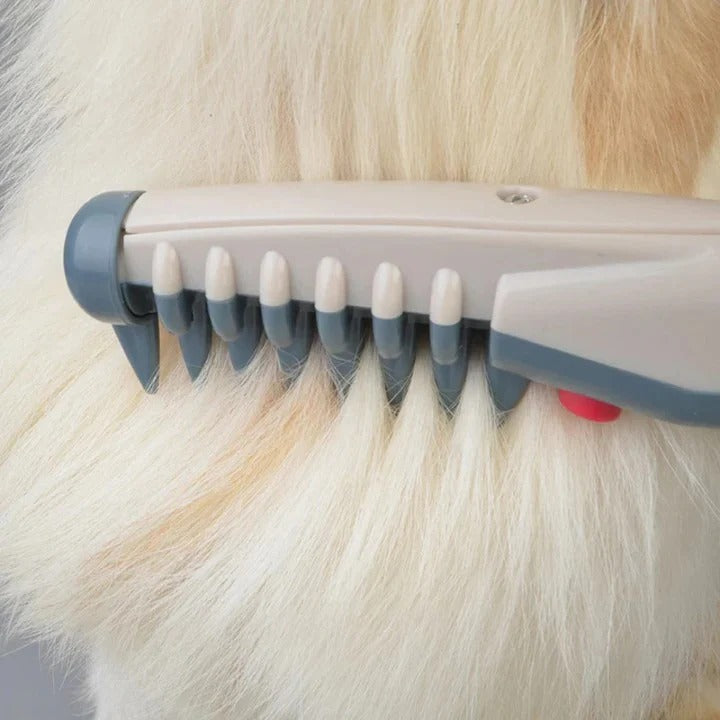 Anti-Tangle Pet Grooming Rake for Long-Haired Dogs - Effortless Dematting & Deshedding Tool