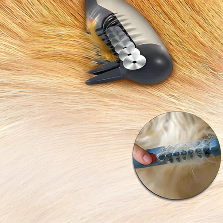 Anti-Tangle Pet Grooming Rake for Long-Haired Dogs - Effortless Dematting & Deshedding Tool
