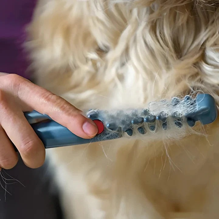 Anti-Tangle Pet Grooming Rake for Long-Haired Dogs - Effortless Dematting & Deshedding Tool
