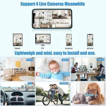 Wireless Mini HD Security Camera - Portable Audio & Video Monitor for Home & Outdoor Surveillance
