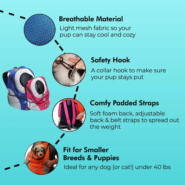 Front-Facing Pet Carrier Backpack for Dogs - Comfortable & Stylish Travel Solution