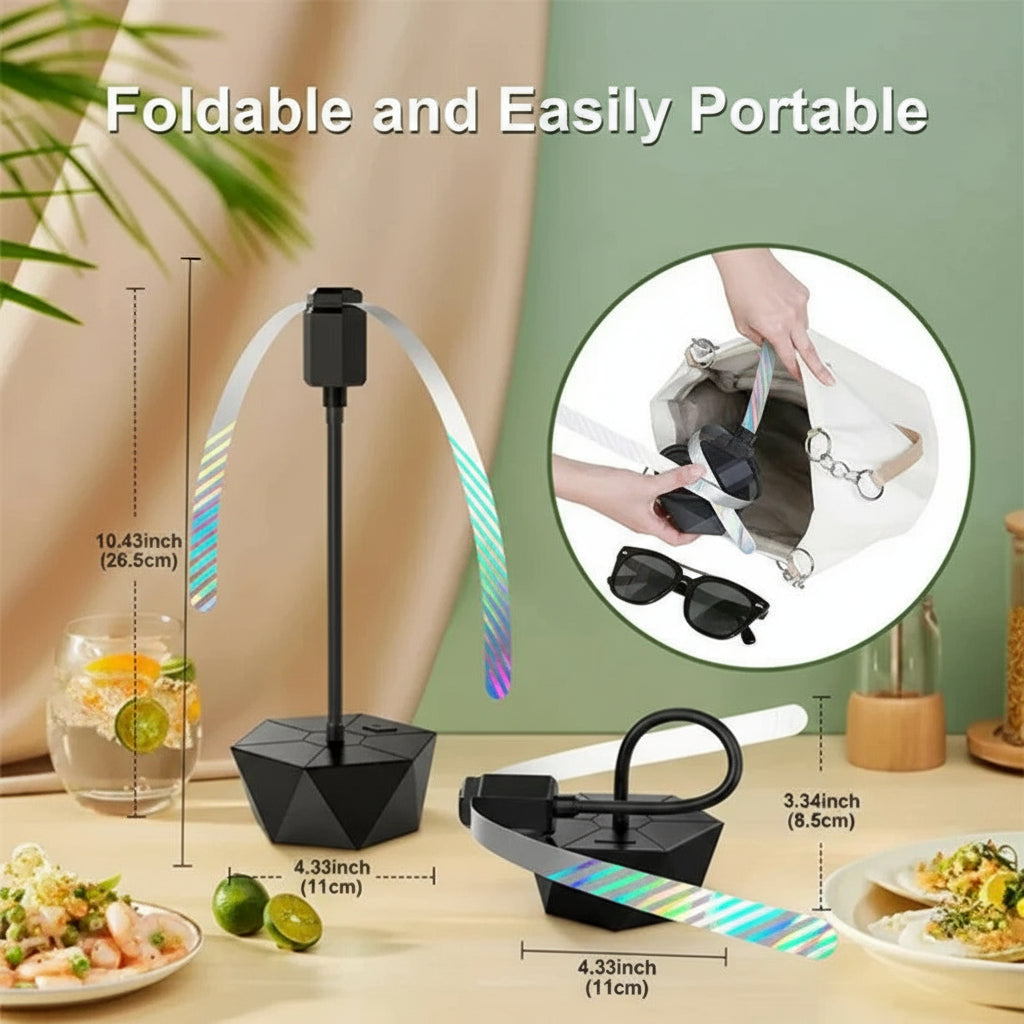 Battery-Powered Fly Deterrent Fan for Picnic Tables - Portable Insect Repellent Solution for Outdoor Dining