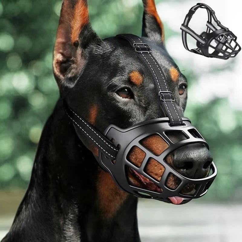 Adjustable Reflective Dog Muzzle - Breathable Design for Comfort & Safety