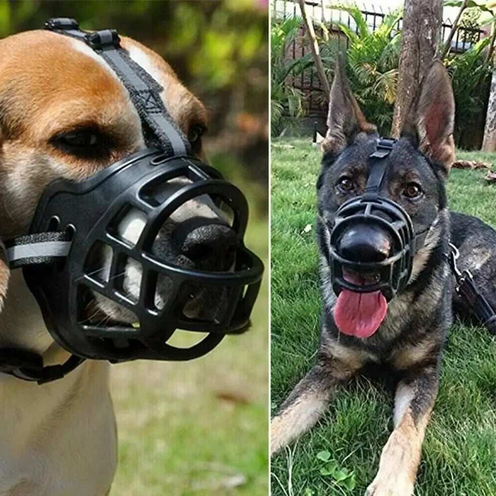 Adjustable Reflective Dog Muzzle - Breathable Design for Comfort & Safety