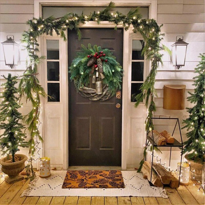 Handmade Bohemian Christmas Wreath - Dried Floral Décor & Natural Vine Design for Festive Home Decor