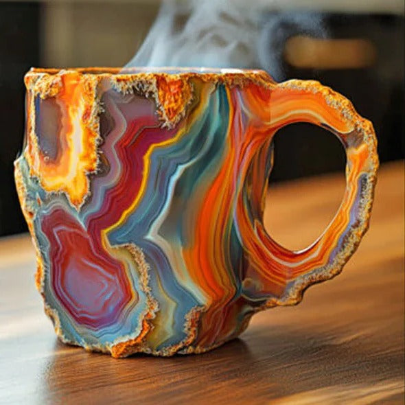 Stylish Heat-Resistant Mineral Crystal Mugs for Coffee & Tea - Elegant Drinkware for Home & Office