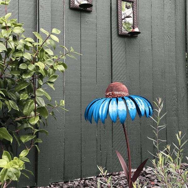 Durable Outdoor Coneflower Bird Feeder with Sturdy Metal Seed Dish - Perfect for Attracting Wild Birds