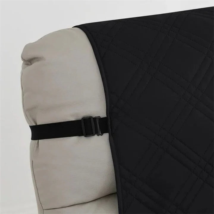 Non-Slip Waterproof Quilted Recliner Cover with Elastic Straps - Durable Furniture Protector for Recliners