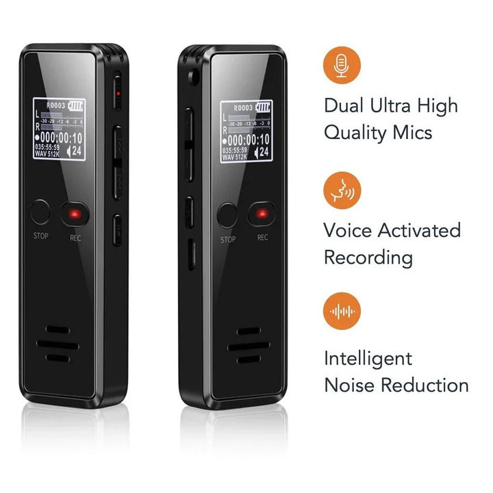 Digital Voice Recorder with Auto Save, Playback Speaker, and High-Quality Audio Capture