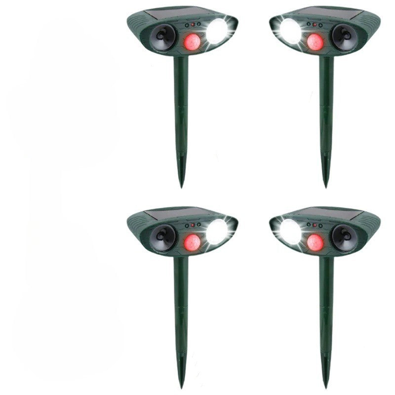 4-Pack Solar Powered Ultrasonic Deer Repellers - Effective Wildlife Deterrent for Gardens and Yards