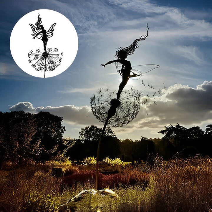 Enchanting Fairy Steel Garden Sculptures - Durable Outdoor Decor for Magical Landscapes