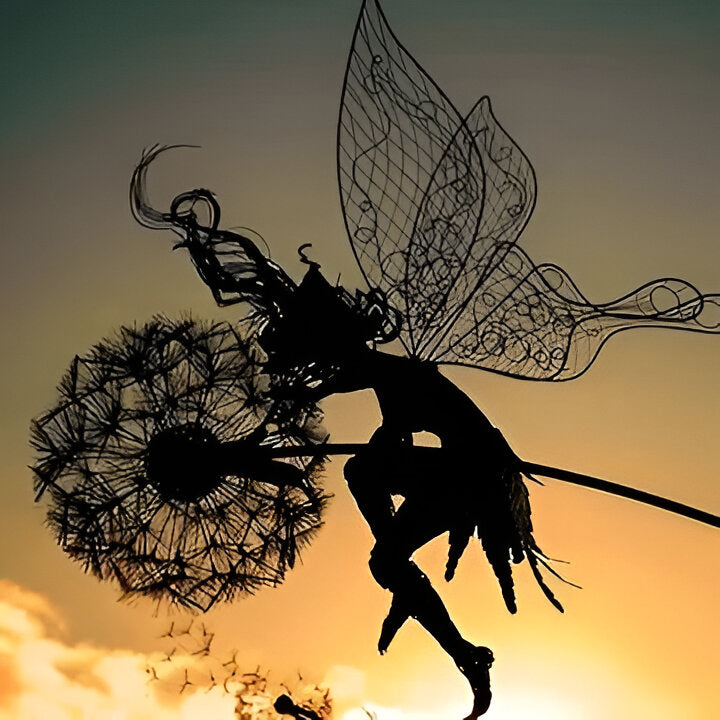 Enchanting Fairy Steel Garden Sculptures - Durable Outdoor Decor for Magical Landscapes