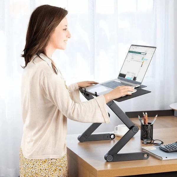 Adjustable Laptop Stand for Desk - Ergonomic, Portable, and Space-Saving Design for Home Office and Workstations