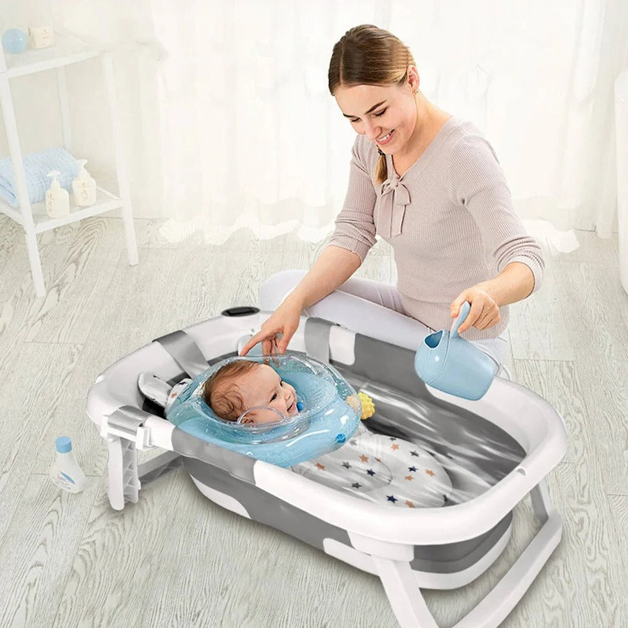Portable Foldable Newborn Bathing Tub - Space-Saving Baby Bathtub for Easy Storage & Travel