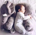 Adorable Baby Elephant Cuddle Pillow - Soft Plush Toy for Kids & Nursery Decor