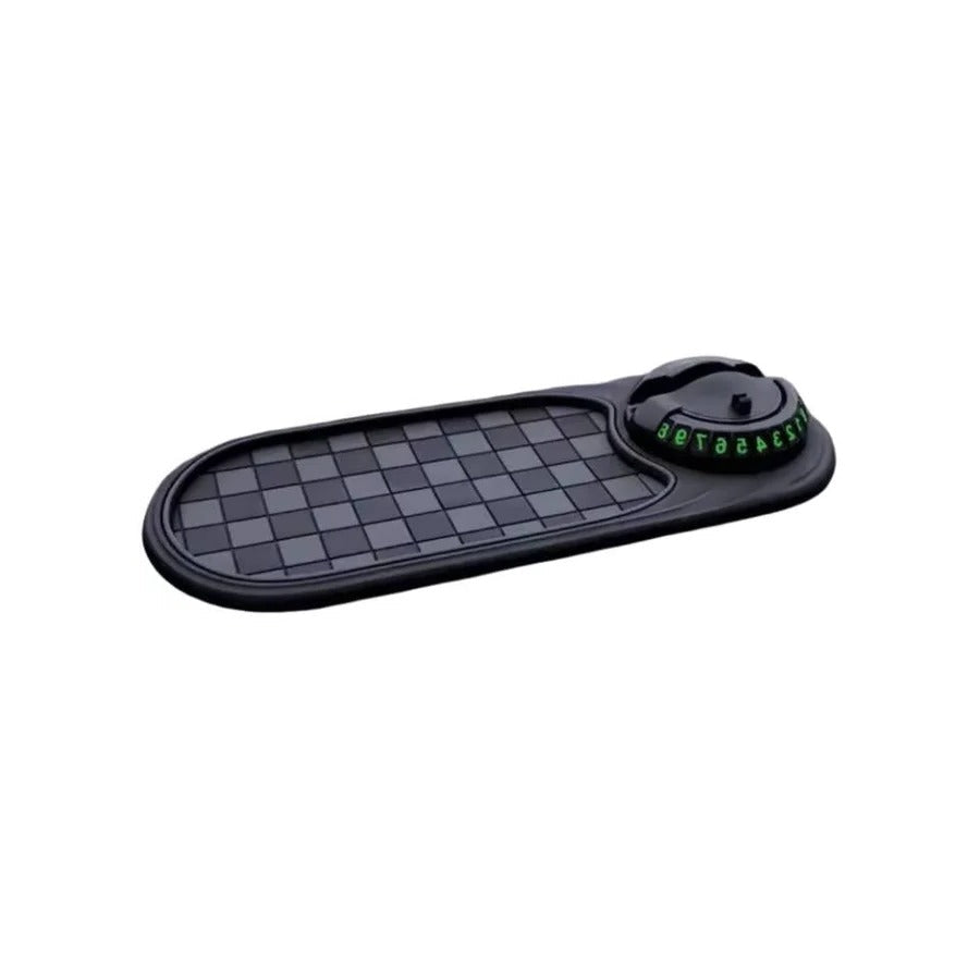 Universal Car Phone Holder with Anti-Slip Dash Mat - Adjustable, Secure Fit for All Smartphones