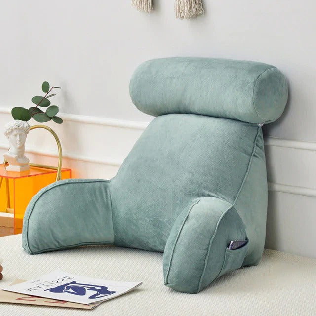 Ergonomic Reading Pillow with Armrests - Ultimate Comfort for Bed & Sofa