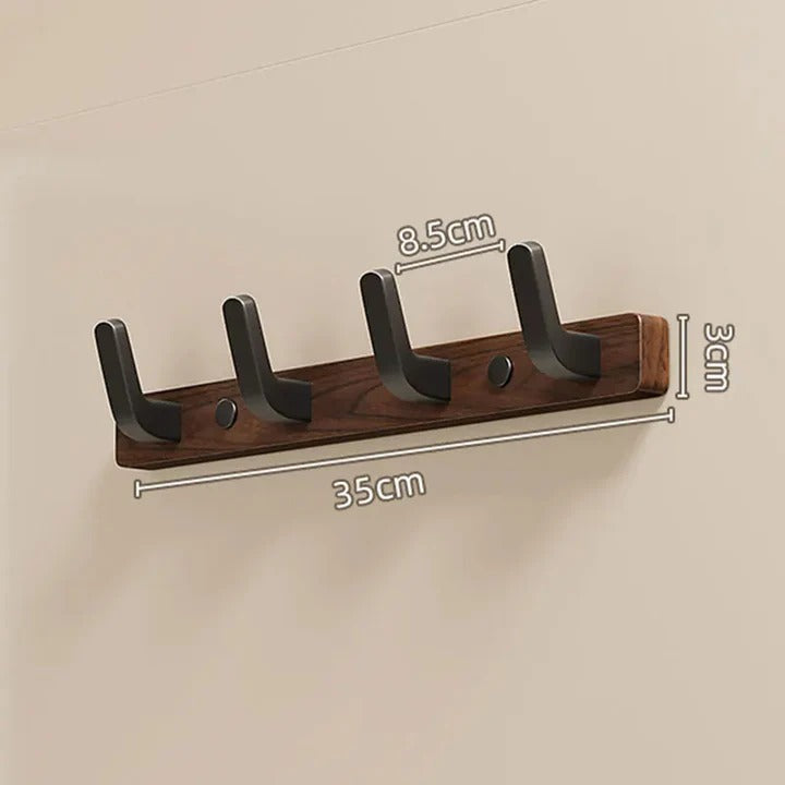 Rustic Wall-Mounted Coat Organizer - Stylish Wood & Metal Design for Entryway Storage
