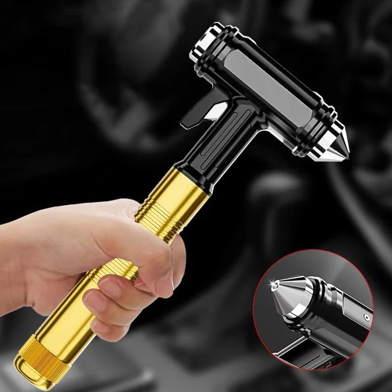 Multi-Function Metal Car Emergency Tool - Window Breaker & Seatbelt Cutter for Safety & Rescue