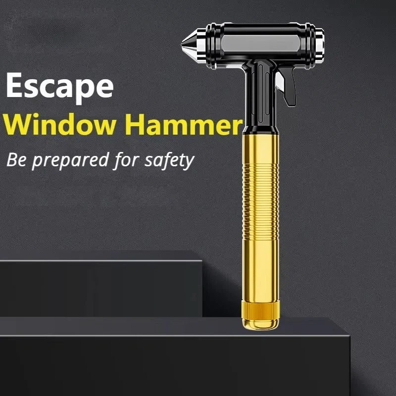 Multi-Function Metal Car Emergency Tool - Window Breaker & Seatbelt Cutter for Safety & Rescue
