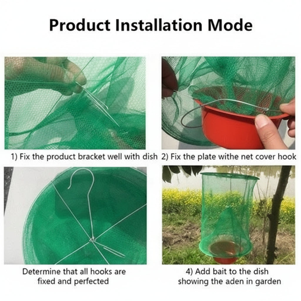 Eco-Friendly Reusable Fly Trap for Barns and Ranches - Effective Insect Control Solution