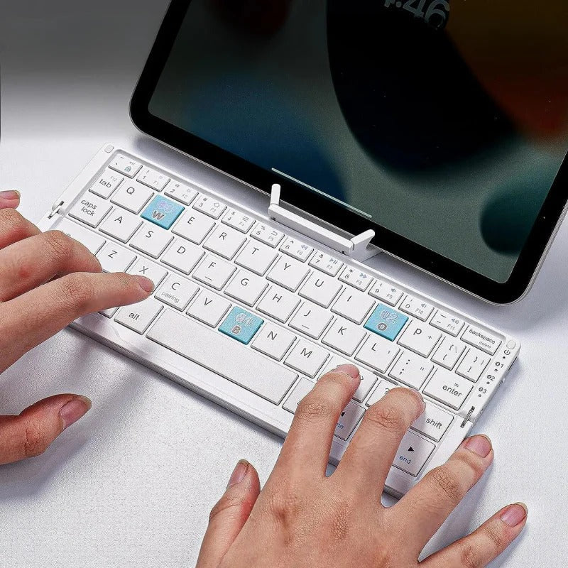 Ultra-Slim Foldable Wireless Keyboard with Magnetic Stand for Tablets - Portable & Lightweight Design