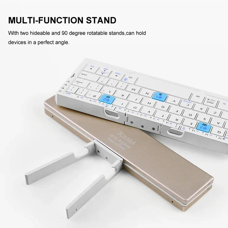 Ultra-Slim Foldable Wireless Keyboard with Magnetic Stand for Tablets - Portable & Lightweight Design