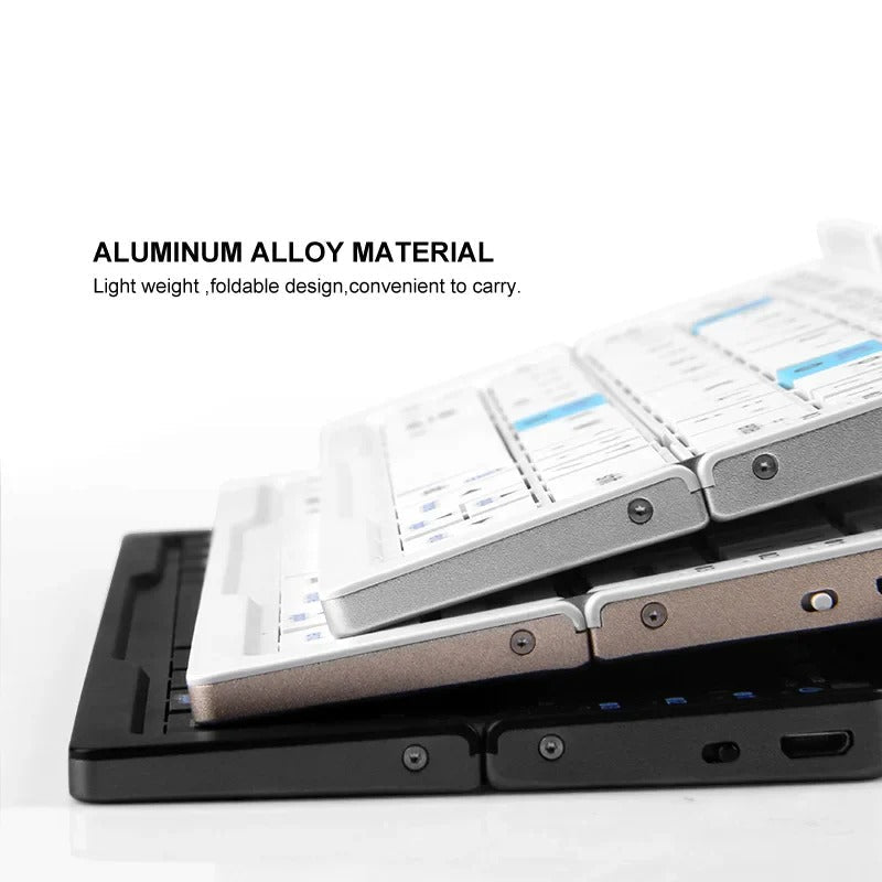 Ultra-Slim Foldable Wireless Keyboard with Magnetic Stand for Tablets - Portable & Lightweight Design