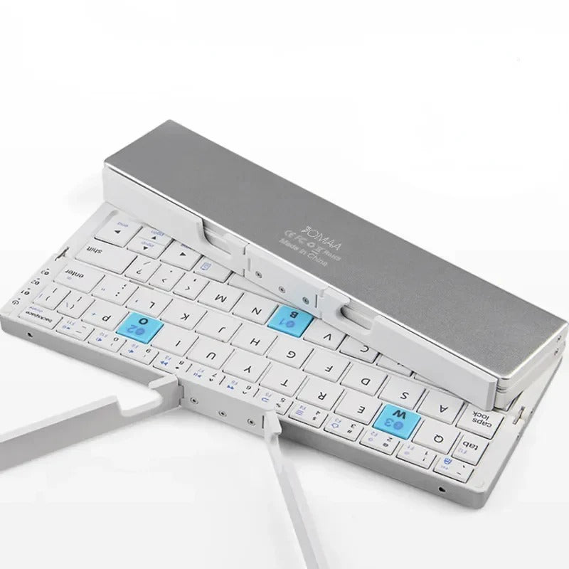 Ultra-Slim Foldable Wireless Keyboard with Magnetic Stand for Tablets - Portable & Lightweight Design