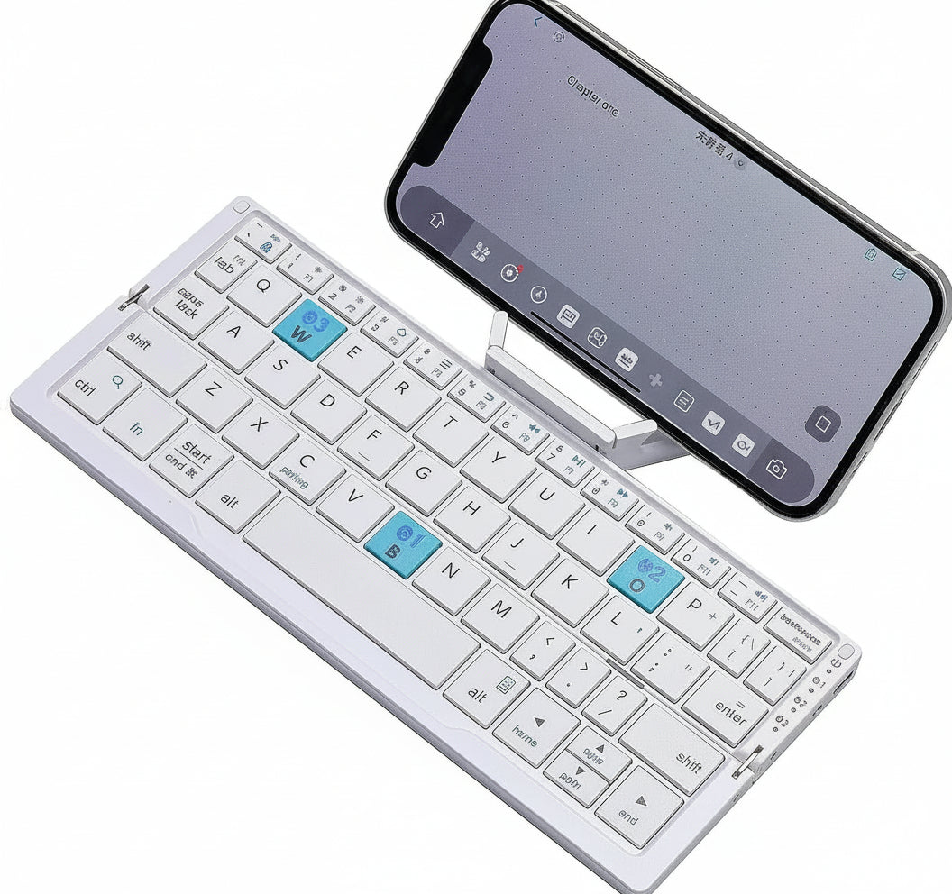 Ultra-Slim Foldable Wireless Keyboard with Magnetic Stand for Tablets - Portable & Lightweight Design