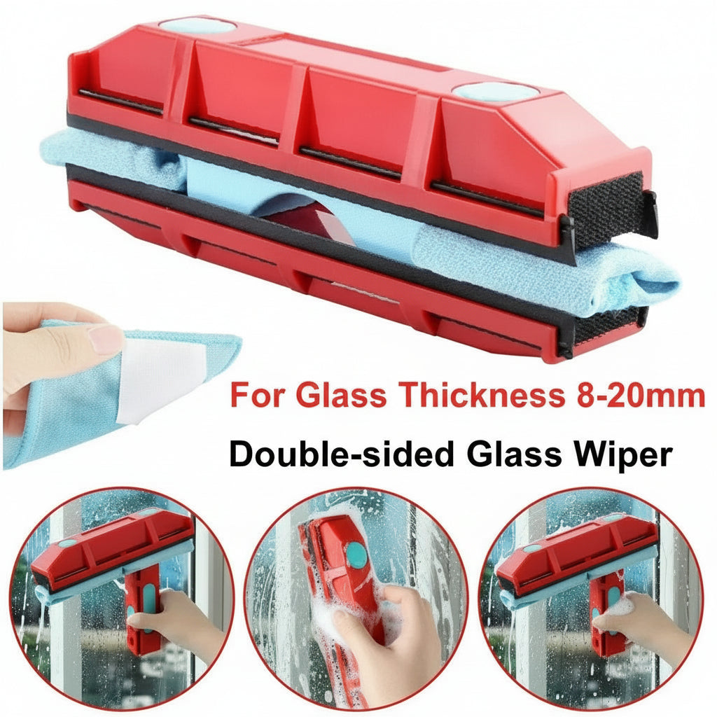 Magnetic Double-Sided Window Cleaning Tool - Effortless Streak-Free Shine for Inside & Outside Windows